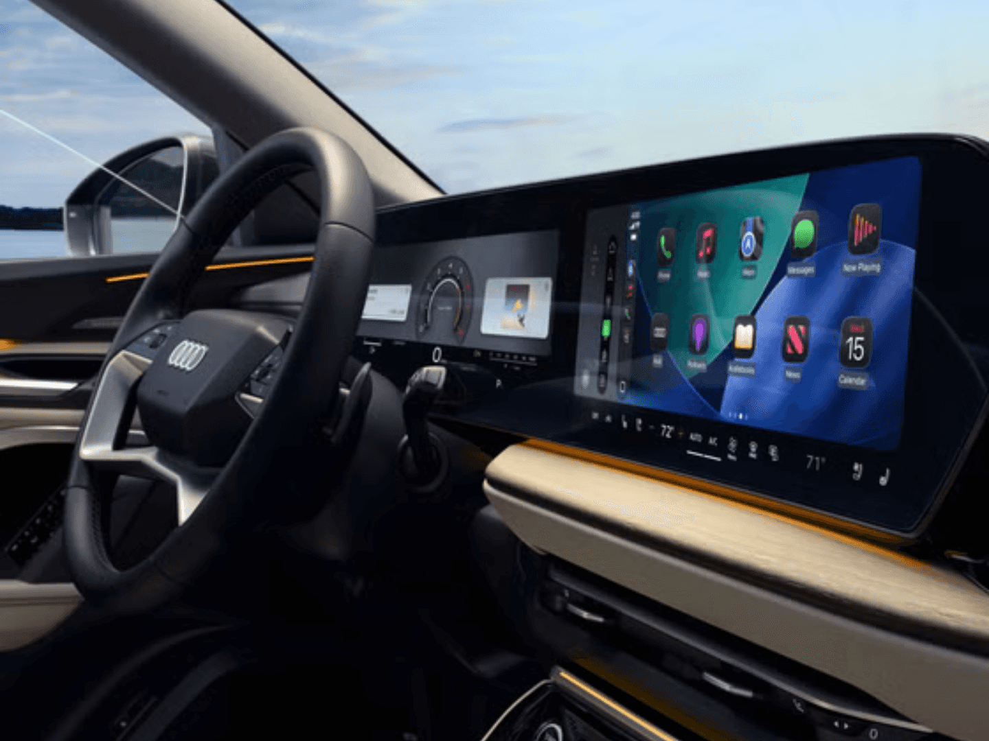 2026 Audi Q5 interior with digital cockpit display shown for SUV comparison