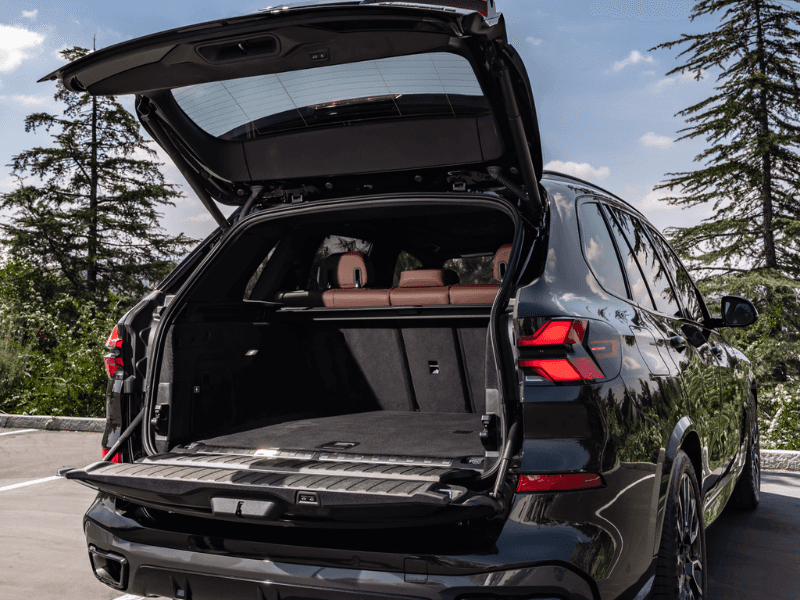 BMW cargo area ready for travel