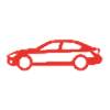 BMW red intersection warning vehicle approaching from the right
