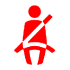 BMW red seat belt reminder warning light