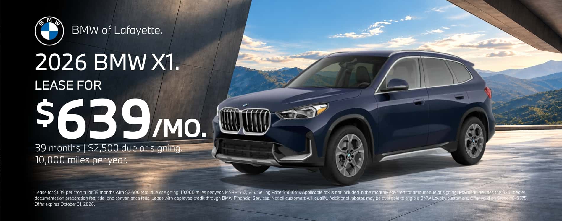 2026 BMW X1 Lease Offer