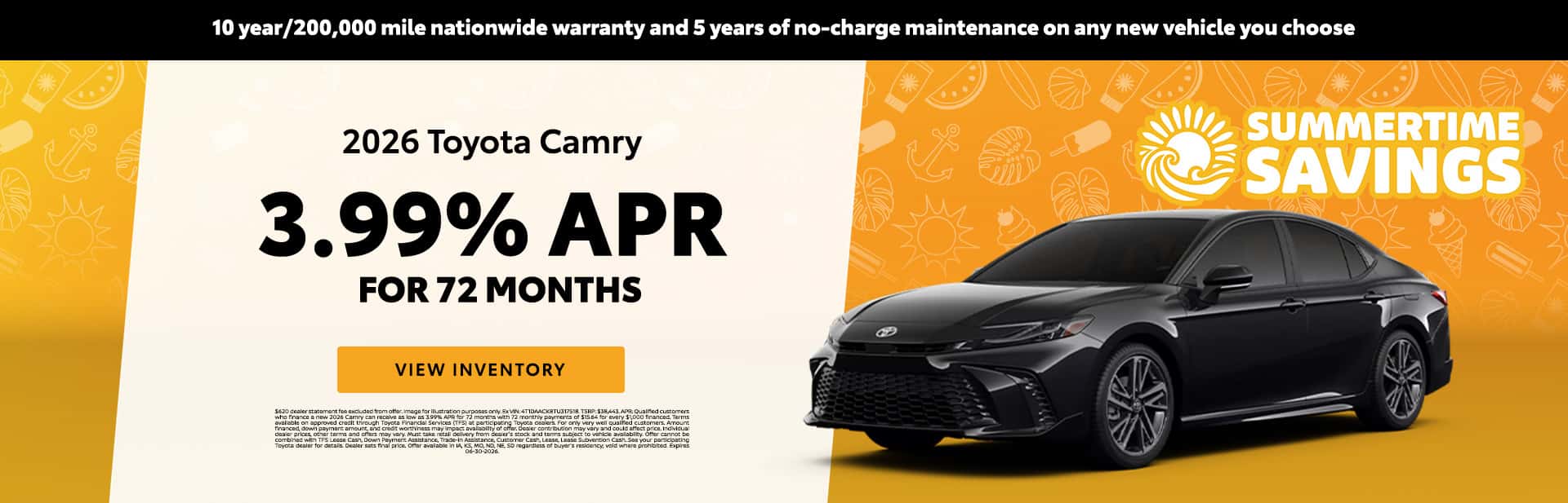 2026 Camry Finance Offer