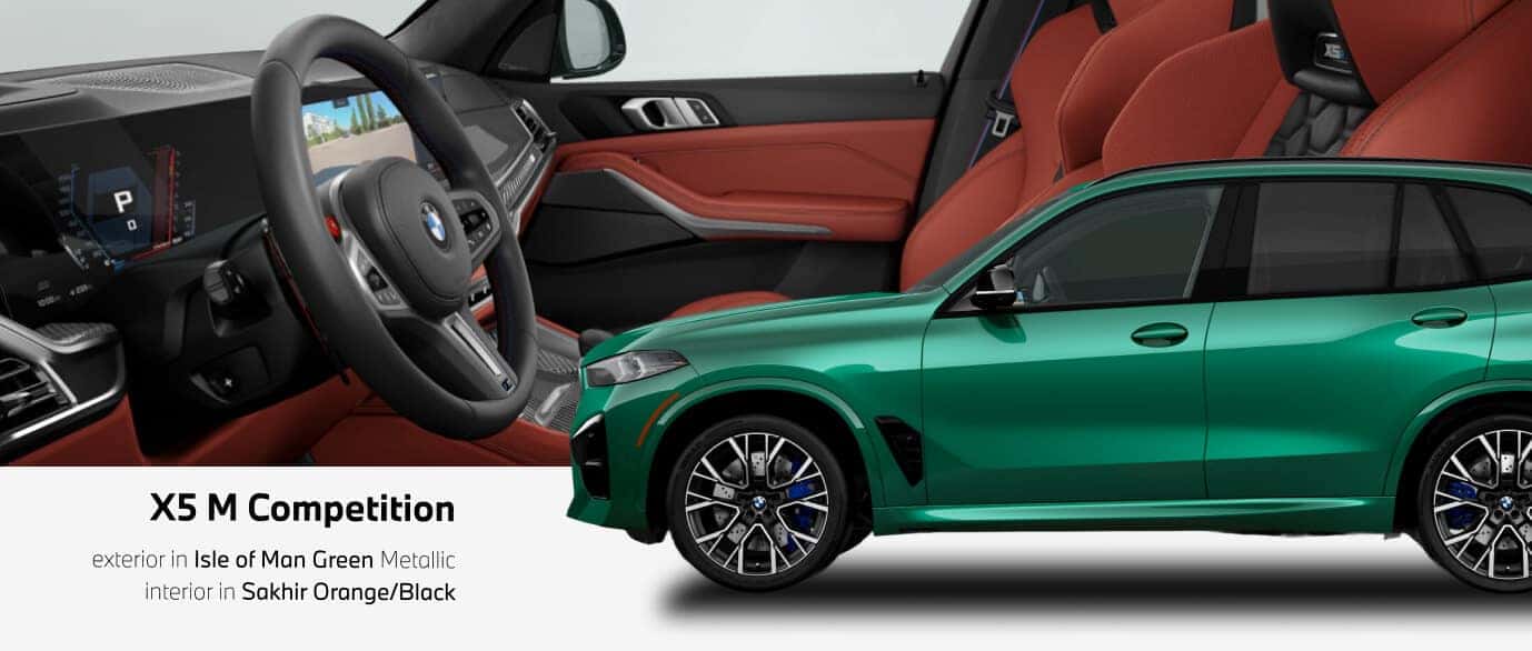 M Competition shown in Isle of Man Green Metallic and interior in Sakhir Orange/Black
