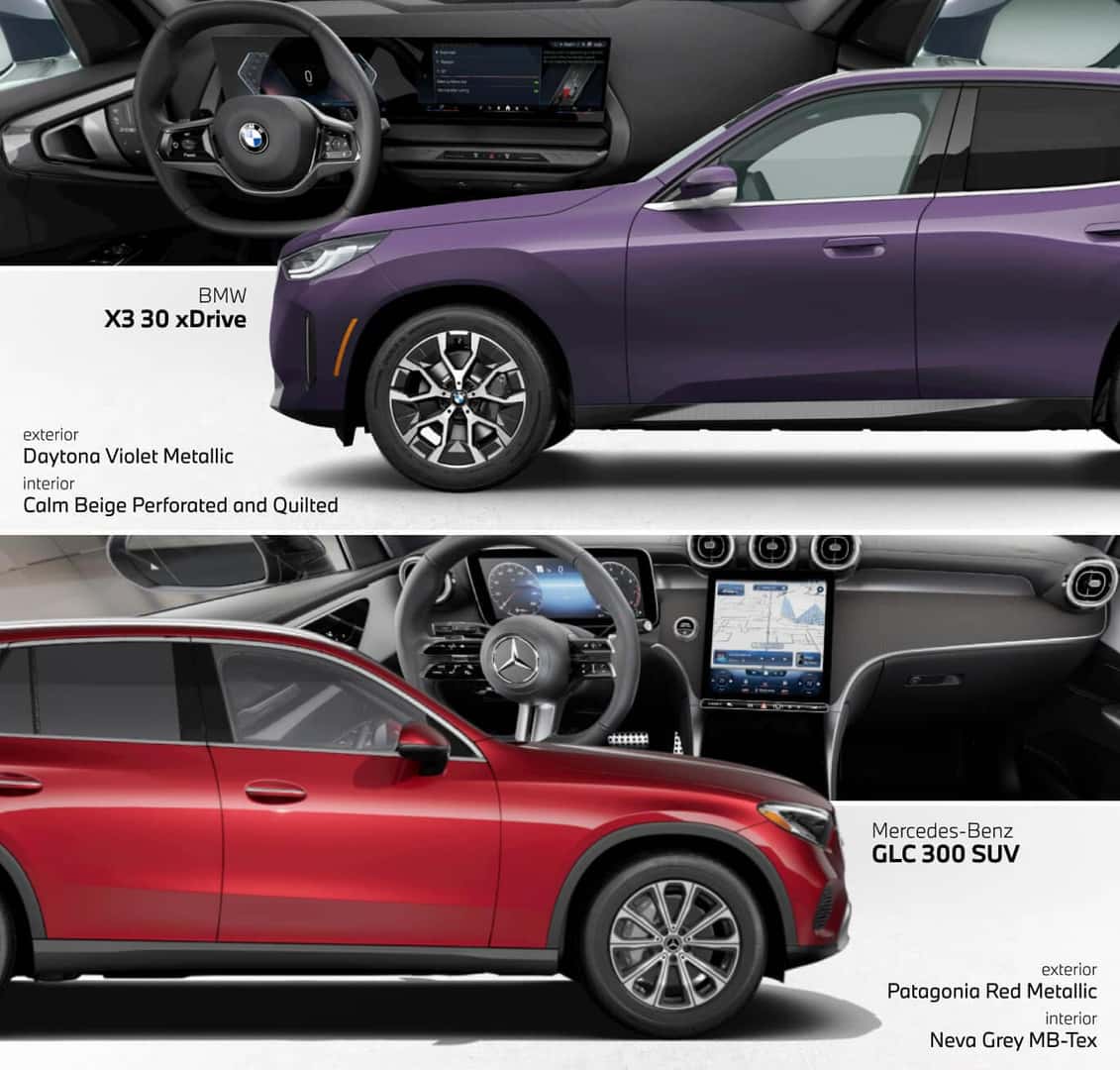 2026 BMW X3 VS. 2026 MERCEDES-BENZ GLC DESIGN