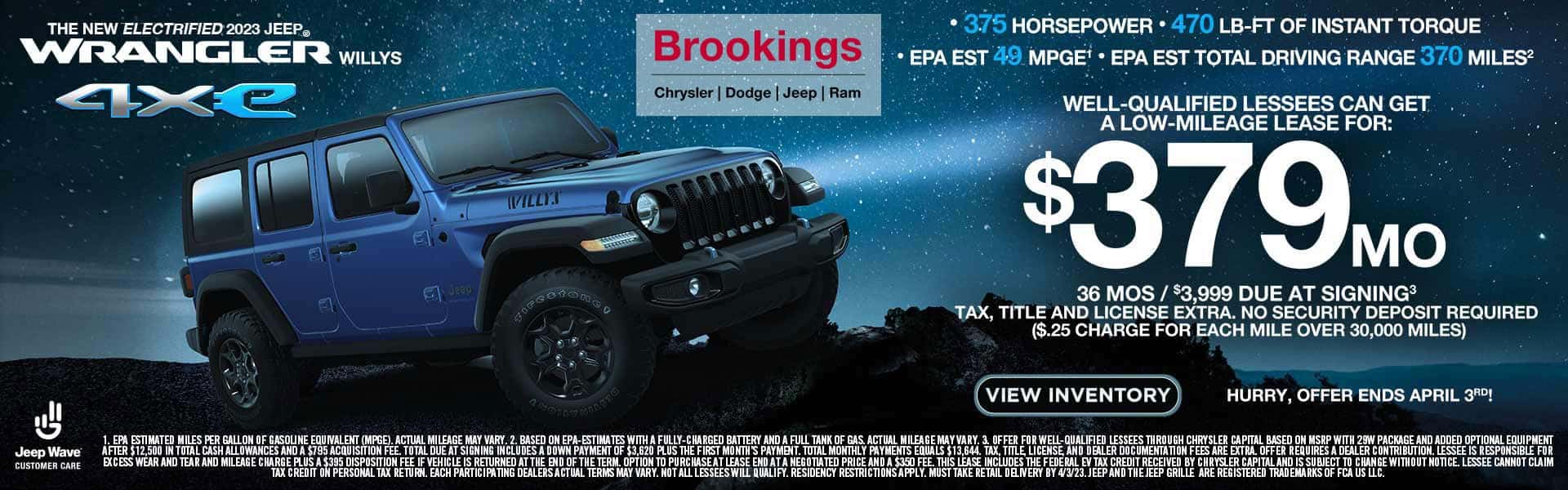 Jeep Wrangler $379/mo Lease Offers in Coastal Oregon