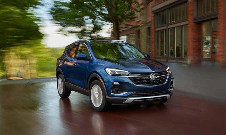 2022 Buick Encore GX in blue exterior with motion blur
