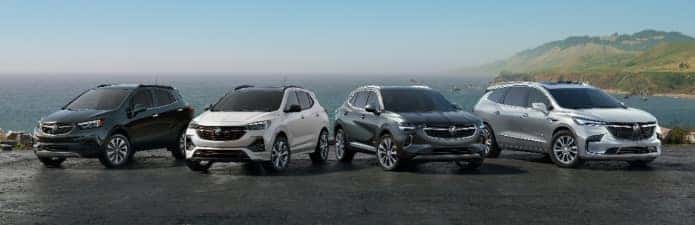 Pack shot of the 2022 Buick Encore, Encore GX, Envision and Enclave_o