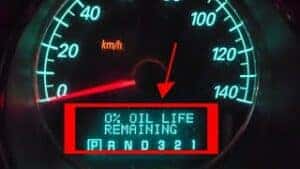 Oil Life Remaining warning on a car digital information system
