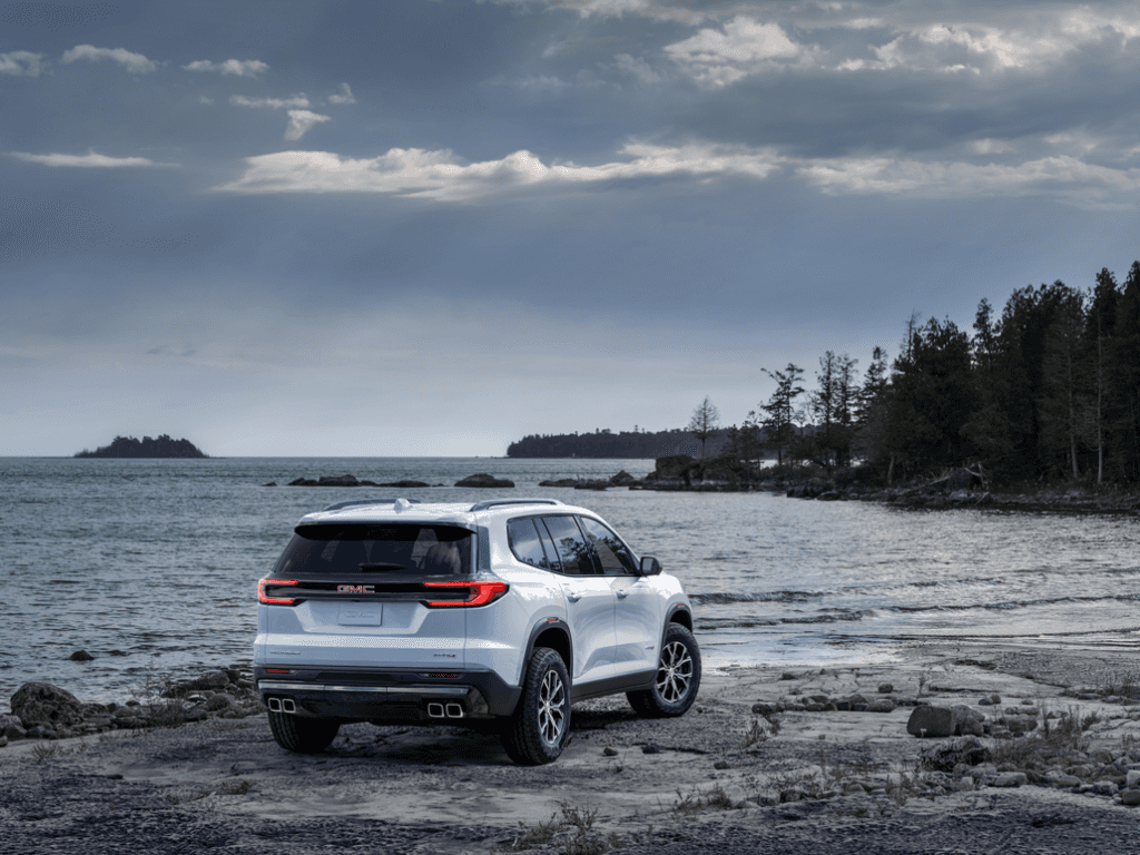 GMC Acadia Parked Rear 3/4 View on a Beach