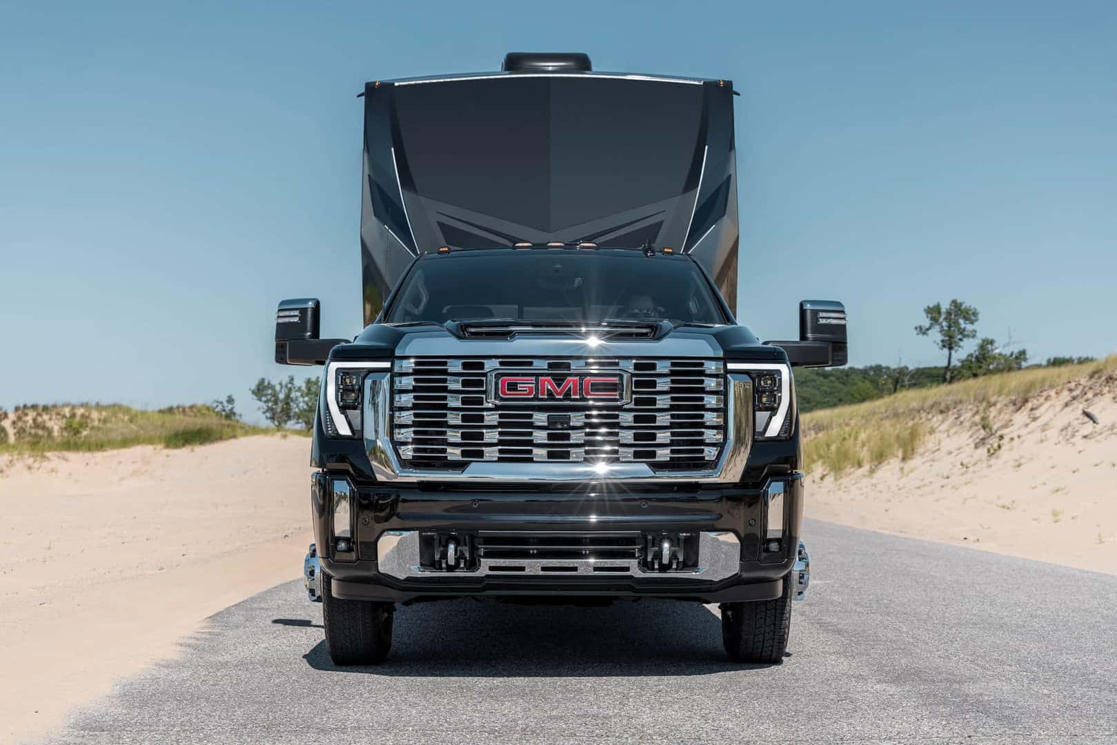 The Strong And Capable 2024 GMC Sierra 3500HD Denali Pulling A Huge And Hefty Trailer