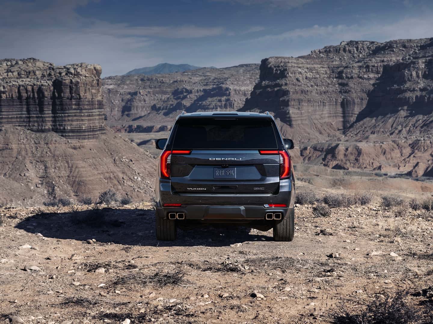 Rear view of the 2025 GMC Yukon Denali Ultimate.