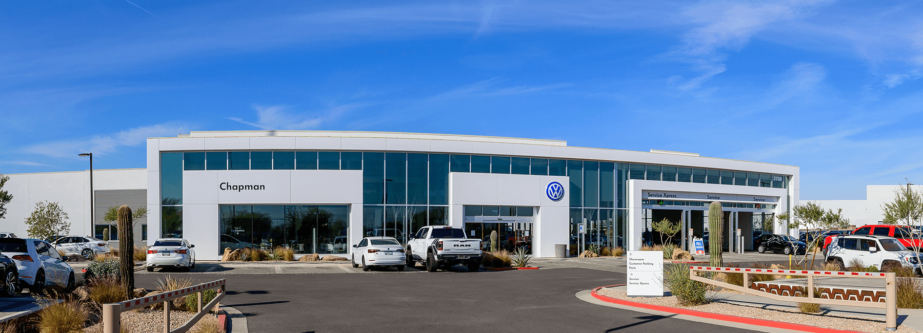Front of Chapman Volkswagen Scottsdale building. 