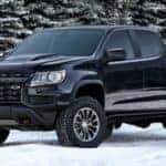 Black 2023 Chevy Colorado in Snow
