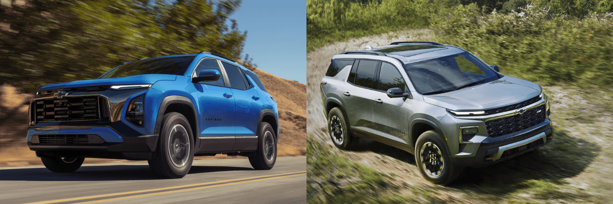 2026 Chevrolet Equinox and Traverse SUVs shown for comparison