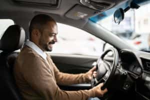test driving new car