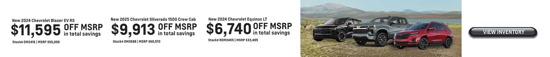 Great Savings on New 2024 and 2025 Chevrolet Models