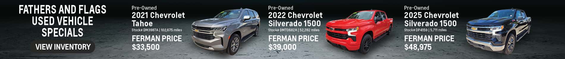 June Savings on Pre-Owned Vehicles at Ferman Chevy on North Dale Mabry