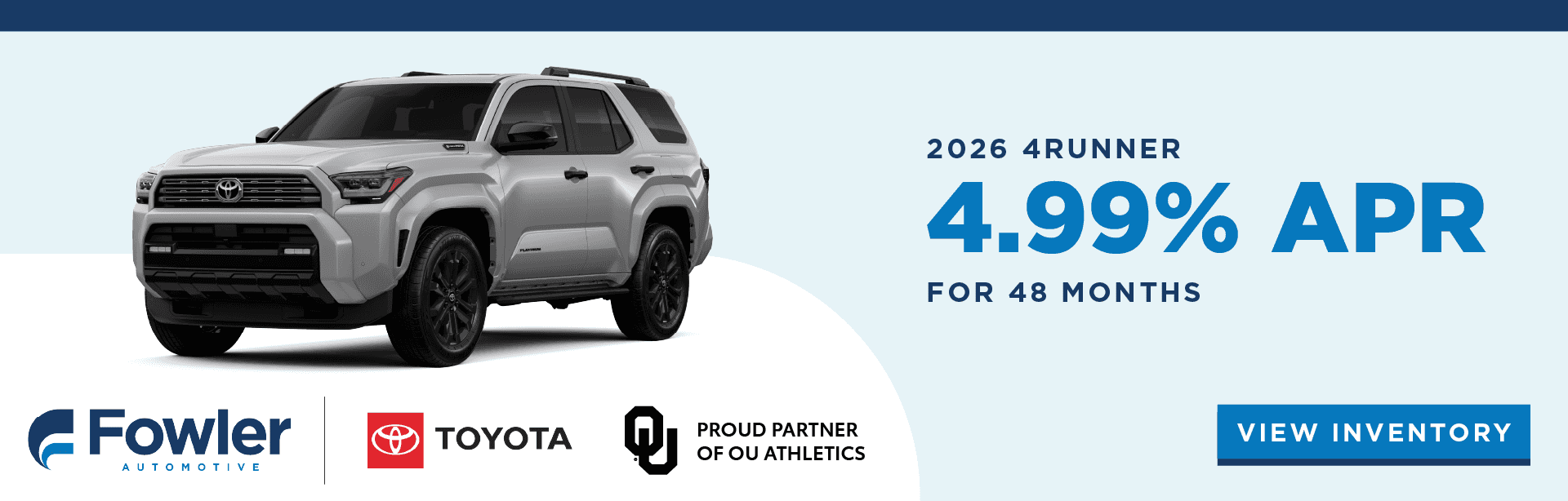 2026 4Runner 4.99% APR for 48 months