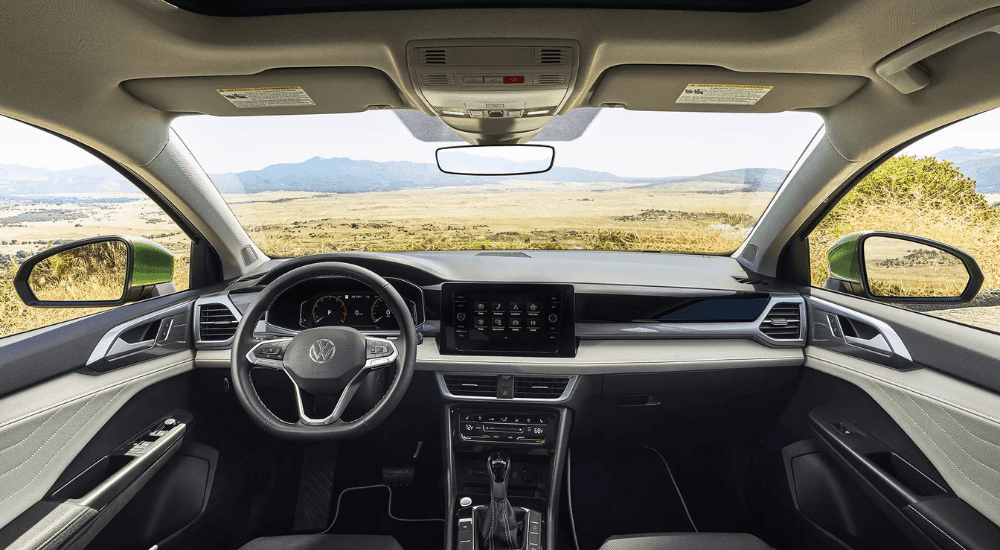 Black interior of a 2026 Volkswagen Taos
