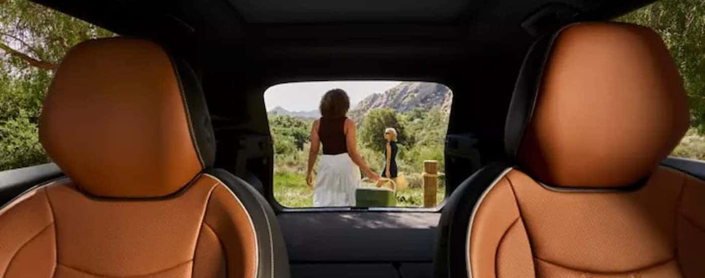 Tan seating and rear cargo area in a 2026 Volkswagen Tiguan.