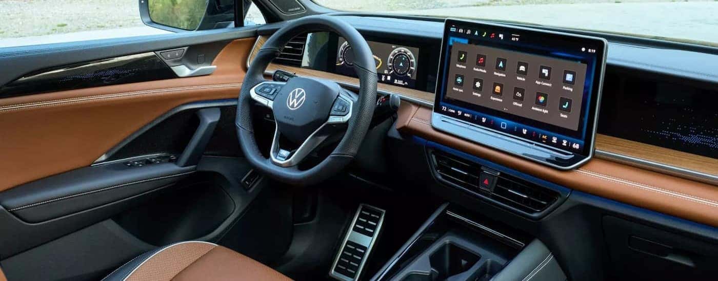 Black and tan dash and interior in a 2026 Volkswagen Tiguan for sale near Carpentersville.