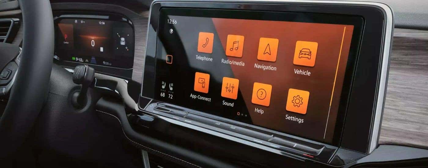 Infotainment display on a 2026 Volkswagen Atlas.