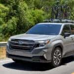 2025 Subaru forester with bicycles on the roof rack