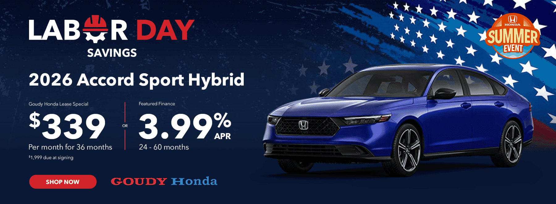 Labor Day Savings 2026 Accord Sport Hybrid