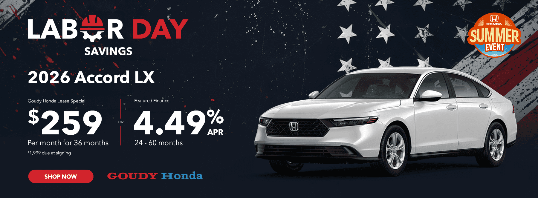 Labor Day Savings 2026 Accord LX