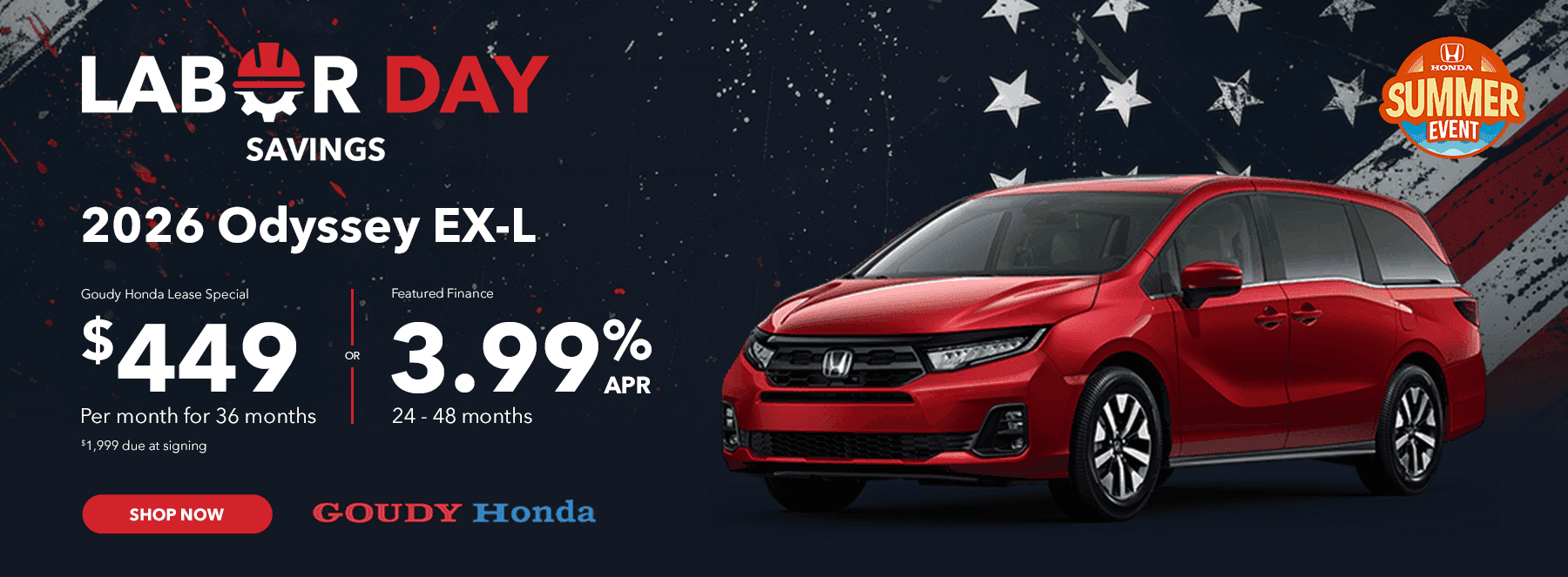 Labor Day Savings 2026 Odyssey EX-L