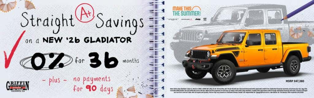 Straight A Savings on a New '26 Gladiator