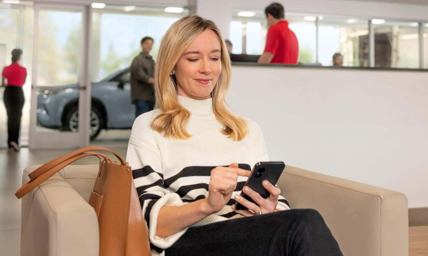 Woman Sitting in Waiting Room