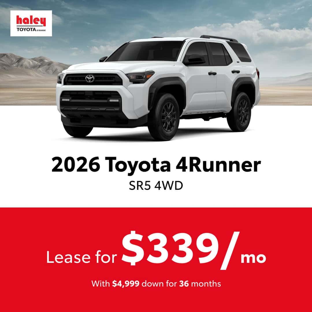 2026 Toyota 4Runner Lease $339 per month for 36 months