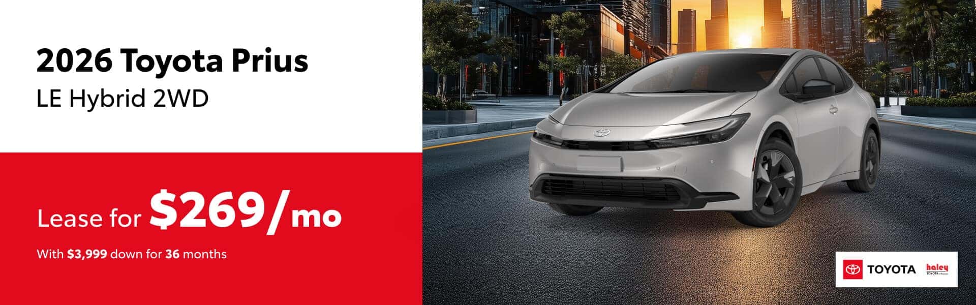 2026 Toyota Prius Lease $269 per month for 36 months