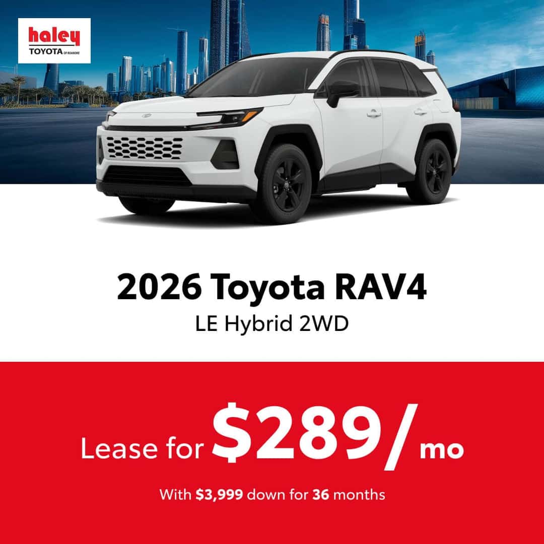 2026 Toyota RAV4 Lease $289 per month for 36 months