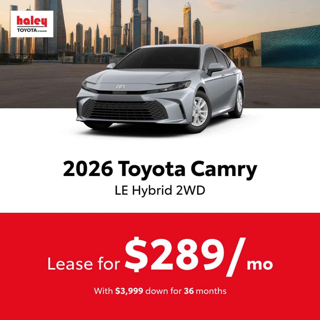 2026 Toyota Camry Lease $289 per month for 36 months