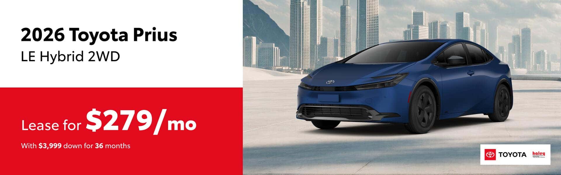 2026 Toyota Prius Lease $279 per month for 36 months