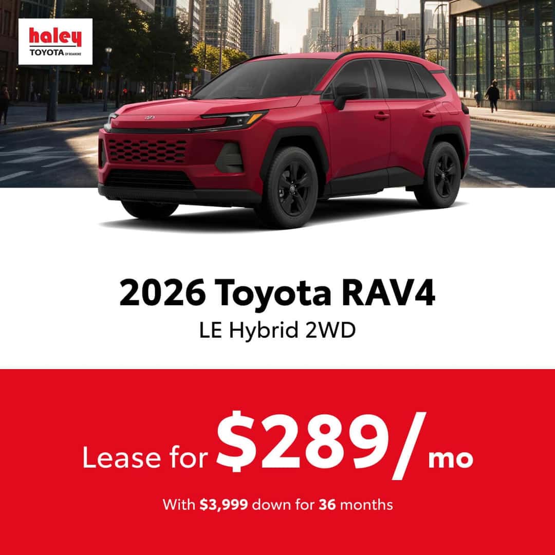 2026 Toyota RAV4 Lease $289 per month for 36 months