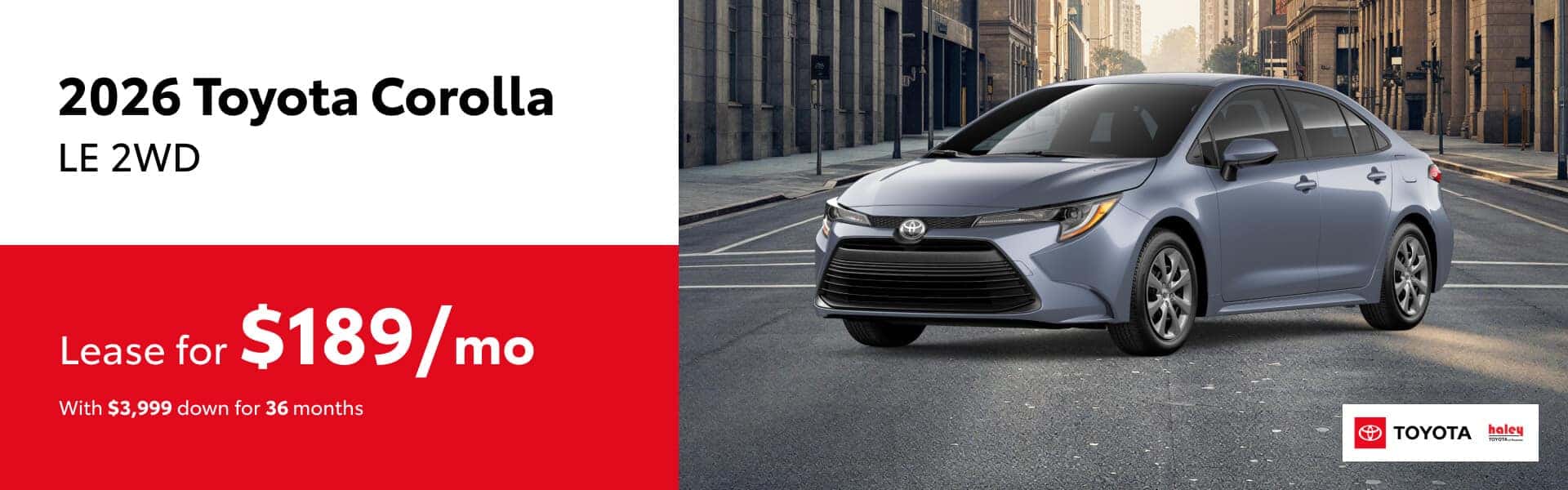 2026 Toyota Corolla Lease $189 per month for 36 months