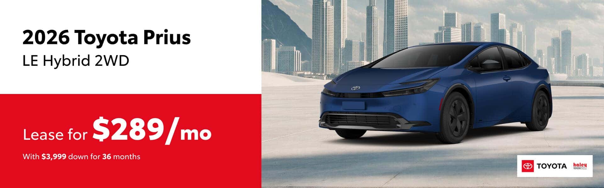 2026 Toyota Prius Lease $289 per month for 36 months