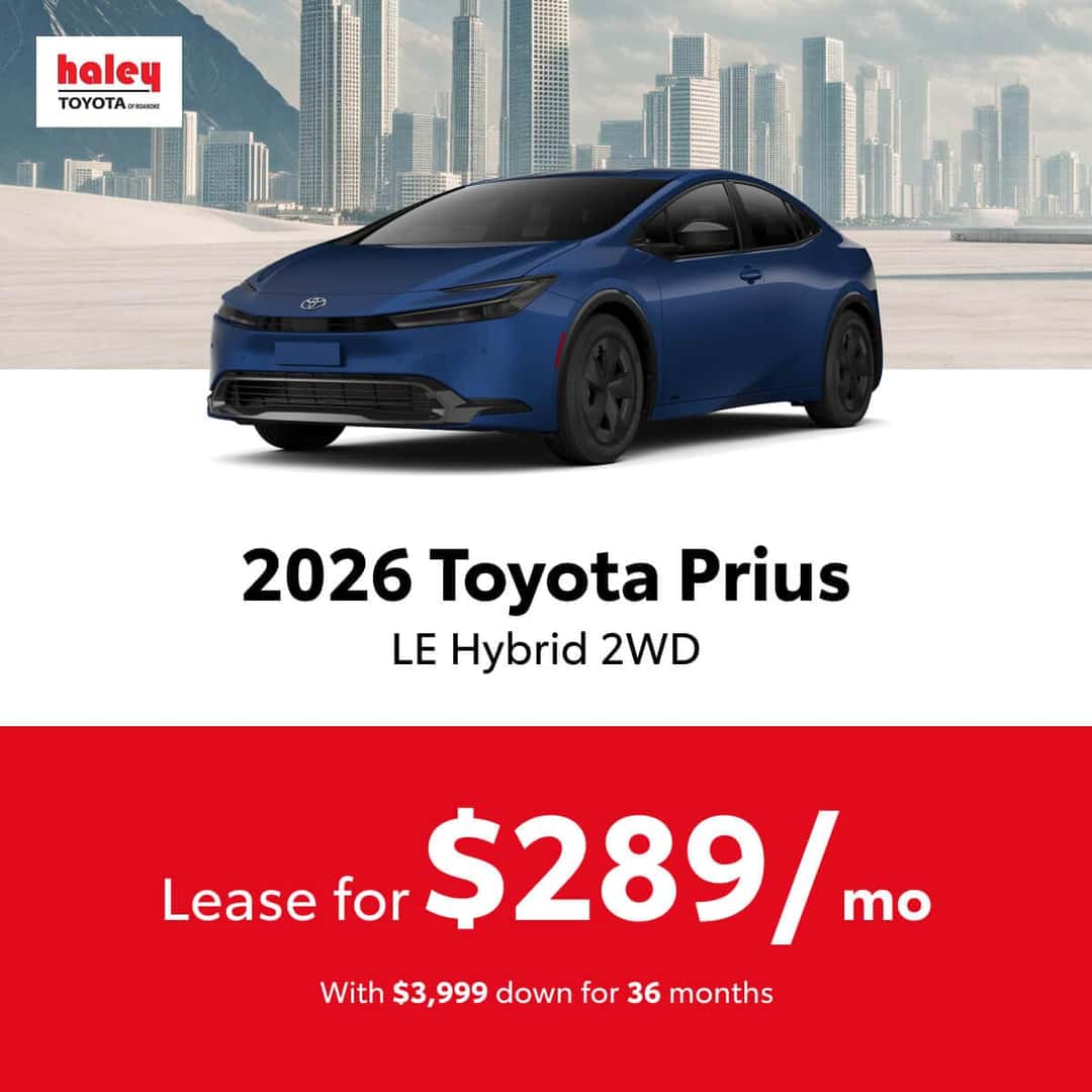 2026 Toyota Prius Lease $289 per month for 36 months