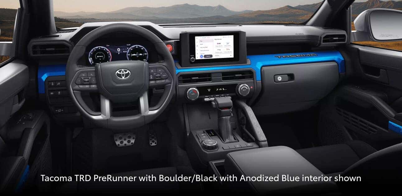 2026 Toyota Tacoma Interior Colors: Boulder/Black With Anodized Blue