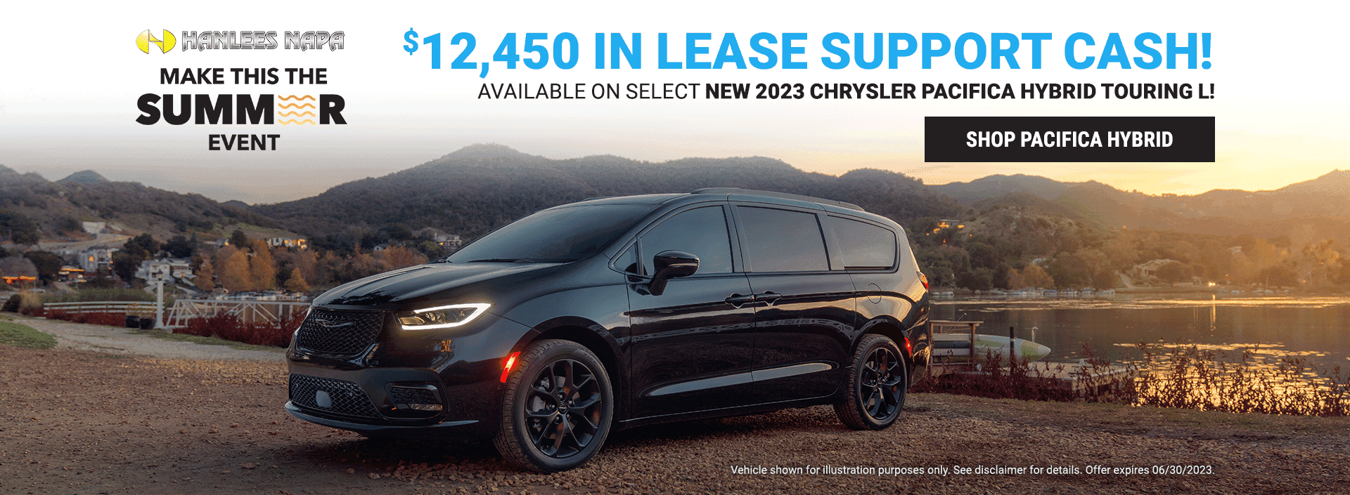 $12,450 in lease support cash for New 2023 Chrysler Pacifica Hybrid Touring L