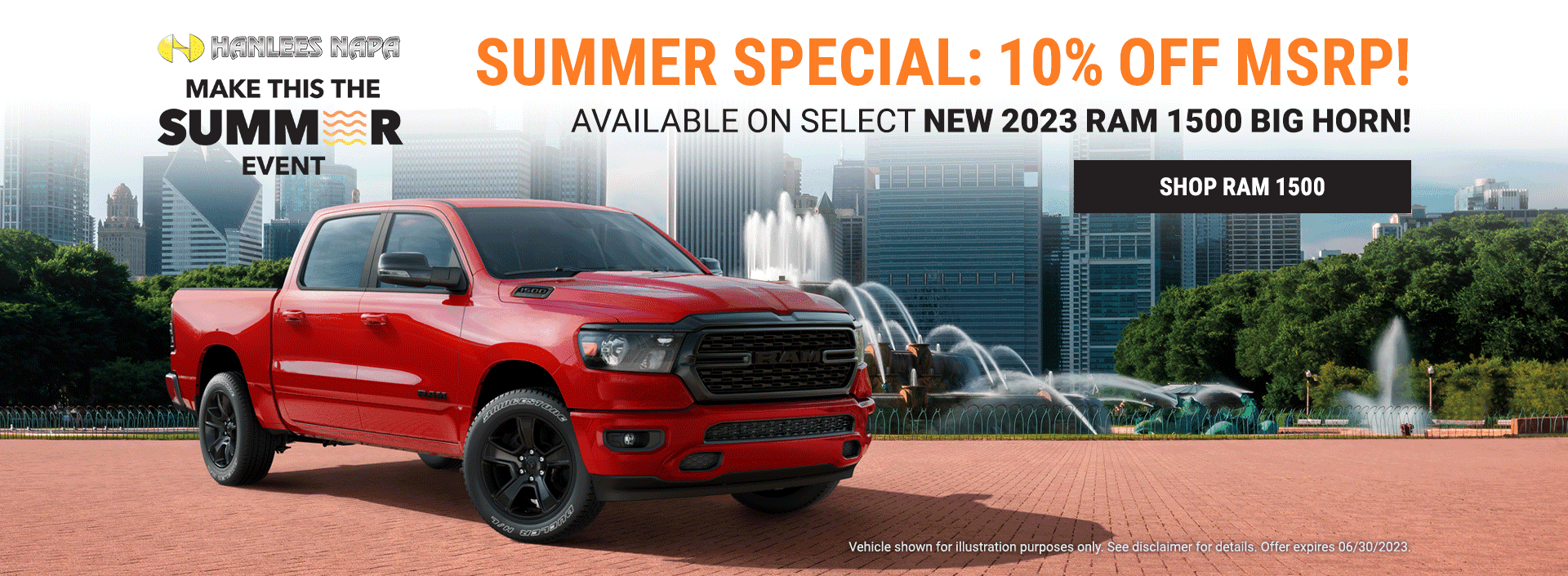 10% off MSRP on select New 2023 Ram 1500 Big Horn