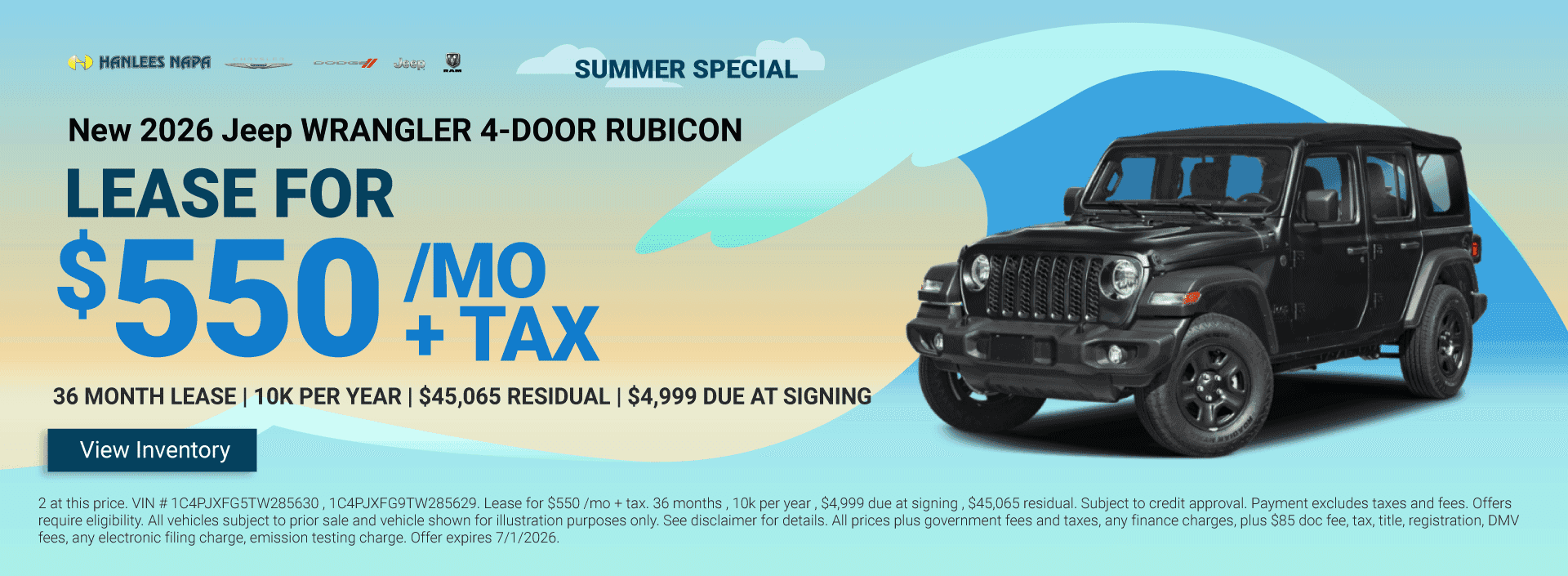 New 2026 Jeep WRANGLER 4-DOOR RUBICON Special