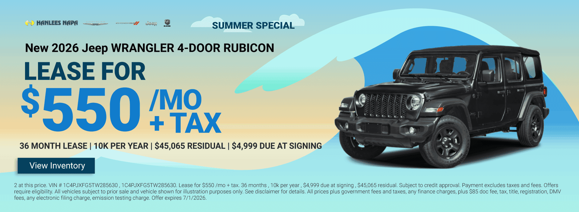 New 2026 Jeep WRANGLER 4-DOOR RUBICON Special