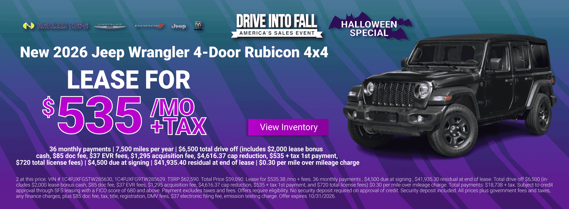 New 2026 Jeep Wrangler 4-Door Rubicon 4x4 Special