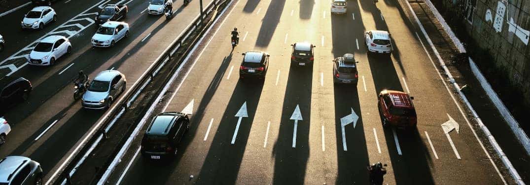 vehicles driving on a road