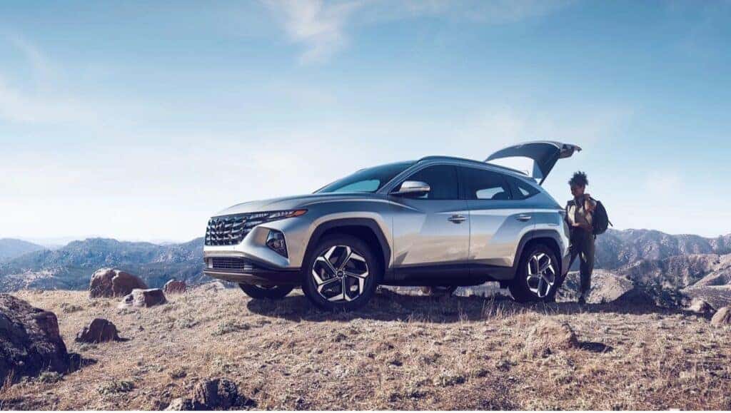 Hyundai Tucson on the top of a mountain