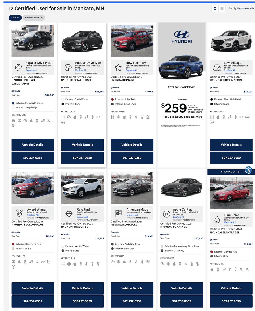 CPO Inventory at Hyundai of Mankato